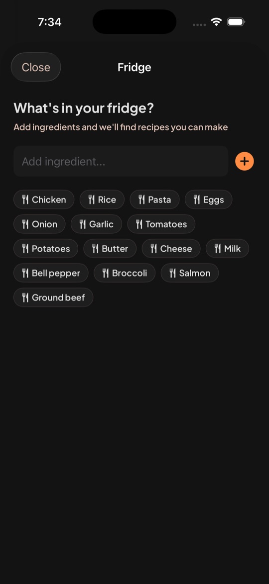 Simmer pantry and grocery view — tracks what you already have